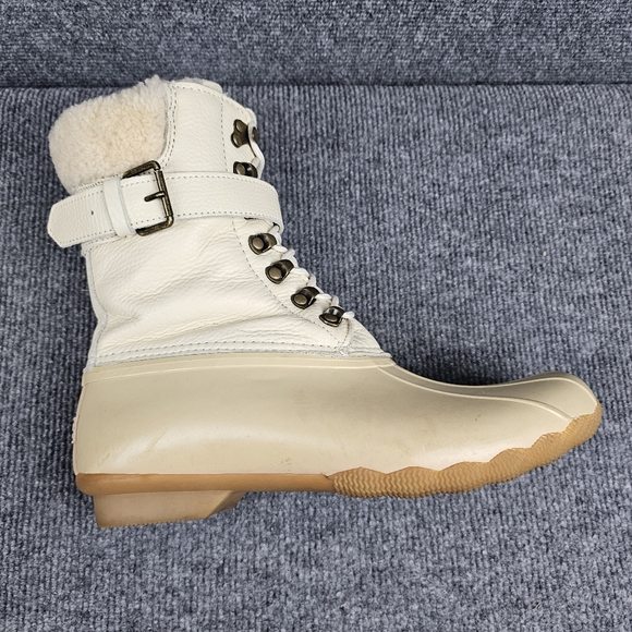 Sperry Duck Boots Womens Lambs Wool Ivory SHERPA Liner Size 9 STS82553 Winter - Picture 5 of 14